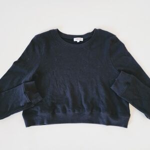 Goldie Lewinter Cropped Black Ribbed Long Sleeve-Small